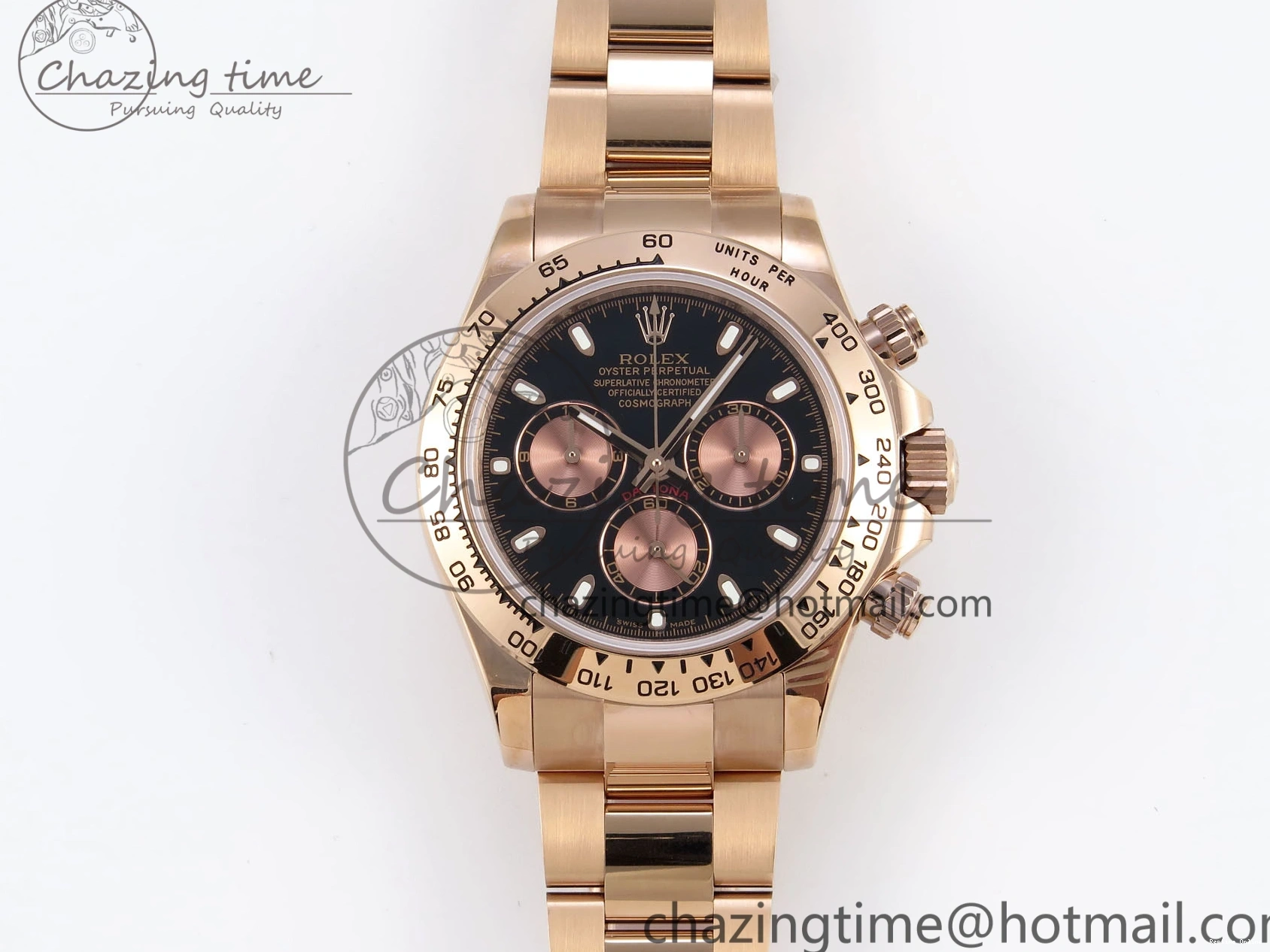 0104 DAYTONA 116505 RG OMF BEST EDITION BLACK RG DIAL ON RG BRACELET A7750 (SLIM MOVEMENT) Trendsetting 1797